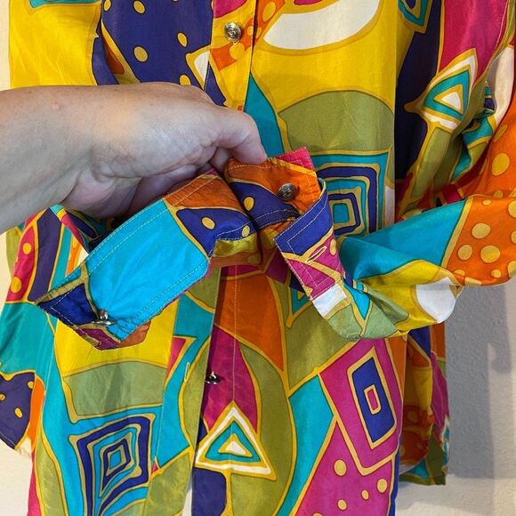 Palmer And Palmer Australia Silk Psychedelic Shirt Vintage Unisex Fit Oversized - Picture 5 of 7